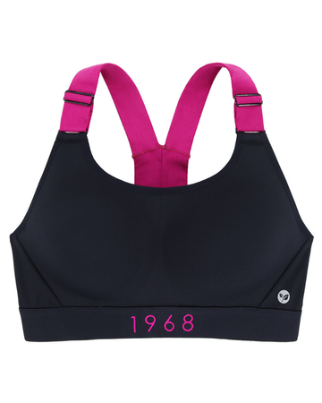 DORINA D000618 Black/Pink Manhattan Sports Wire Free Molded Bra MYSELFLINGERIE.COM